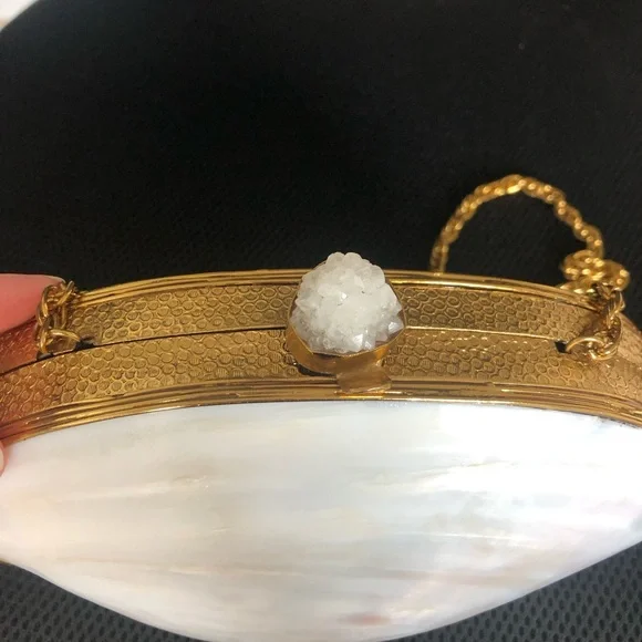 Gorgeous Genuine Oyster Mother of Pearl Clutch ๐ค๐ฆช ๐ - Picture 7 of 9